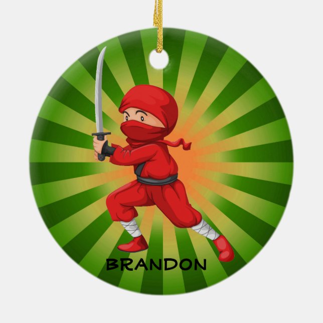 Ornamento de diseño Ninja Boy (Atrás)