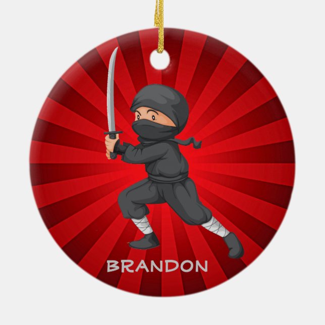 Ornamento de diseño Ninja Boy (Atrás)