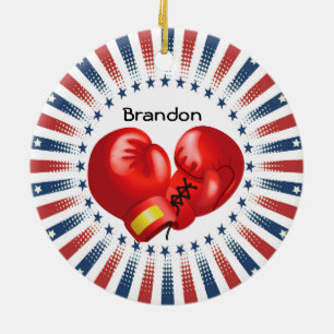 Ornamento de diseño patriótico de boxeo