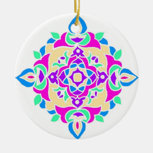 Ornamento de Diwali con el modelo de Rangoli