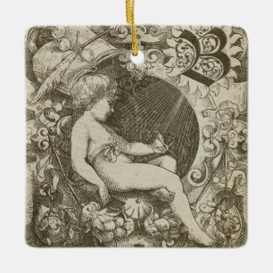 Ornamento de doble cara de ángel de época