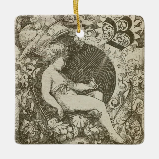 Ornamento de doble cara de ángel de época (Anverso)