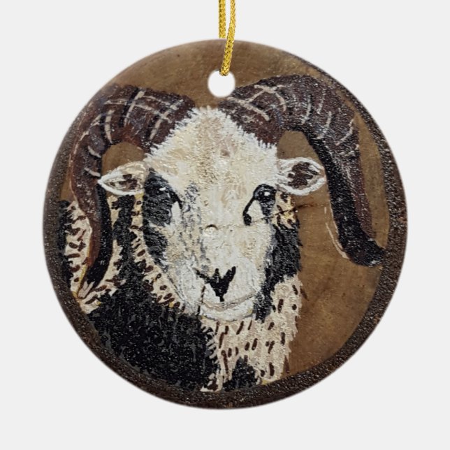 Ornamento de doble cara de Jacob Sheep (Frente)