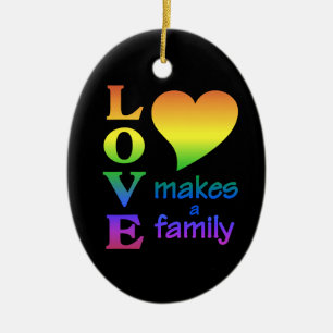 Ornamento de doble cara de la familia Rainbow