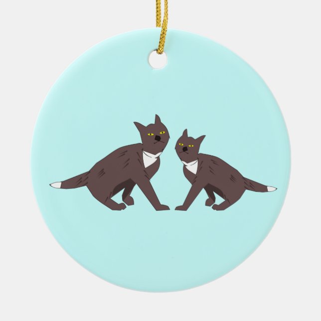 Ornamento de dos gatos (Frente)