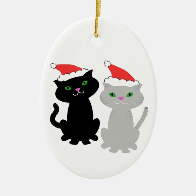 Ornamento de dos navidad de los gatitos (Frente)