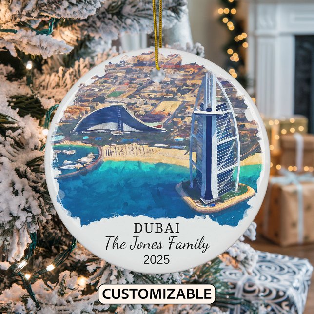 Ornamento de Dubai personalizado, regalo de viaje (Subido por el creador)