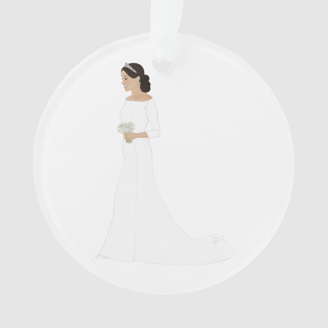 Ornamento de duquesa Meghan Markle Royal Wedding (Anverso)