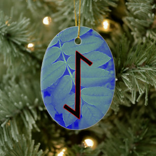 Ornamento de Eihwaz Viking Rune Yule - Centered Pe
