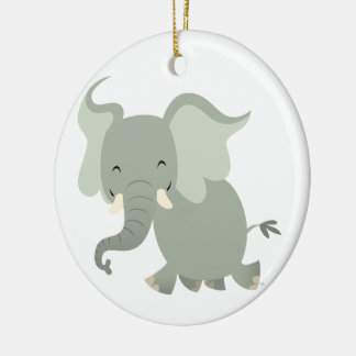 Ornamento de elefante cute merry Personalizado