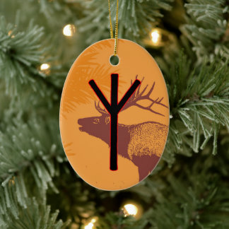 Ornamento de Elhaz Viking Rune Yule - ¡Protección!