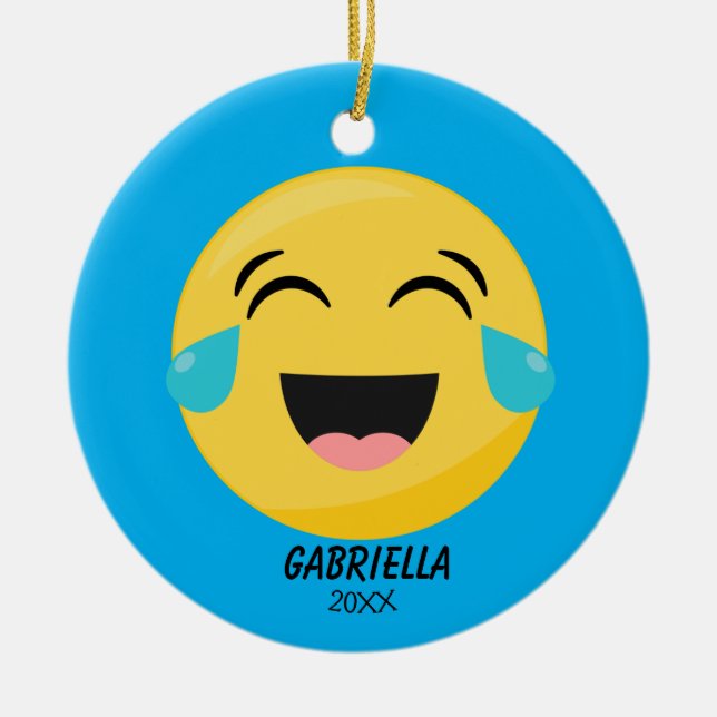 Ornamento de Emoji alta y personalizada (Frente)