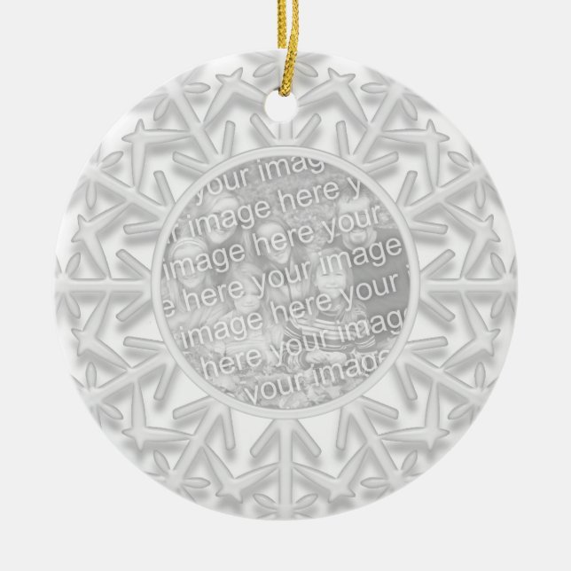 Ornamento de encargo de la foto de la boda del (Frente)