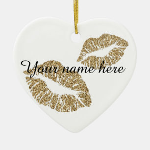 Ornamento de encargo de los labios del purpurina