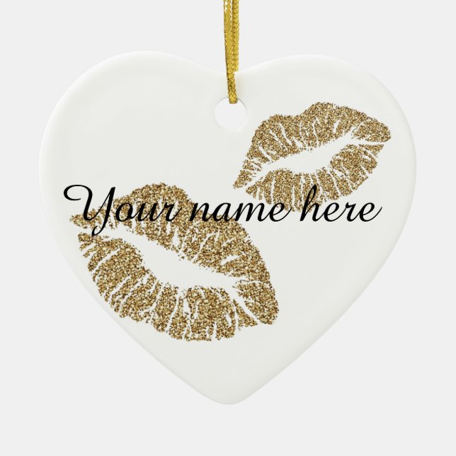 Ornamento de encargo de los labios del purpurina (Frente)