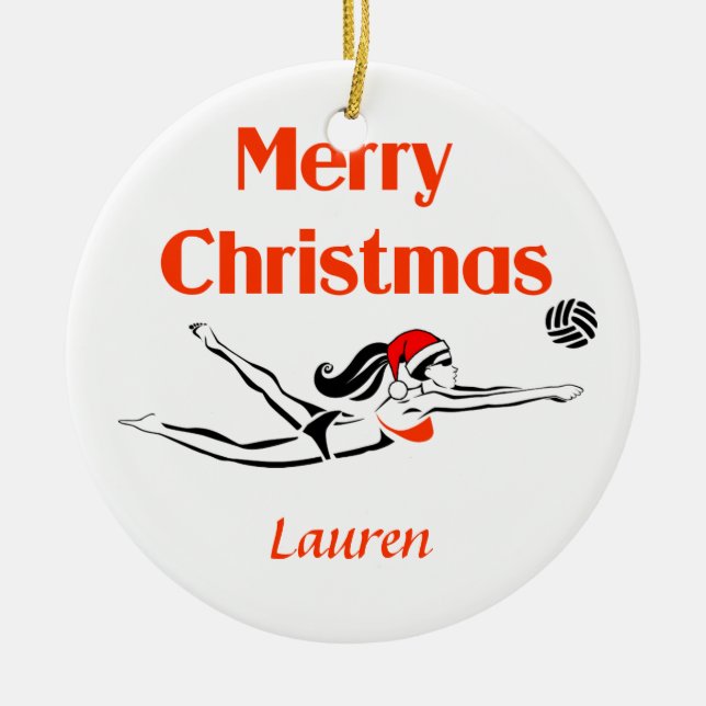 Ornamento de encargo de VolleyChick BeachChick (Frente)