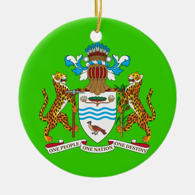 Ornamento de encargo del navidad de GUYANA* (Frente)