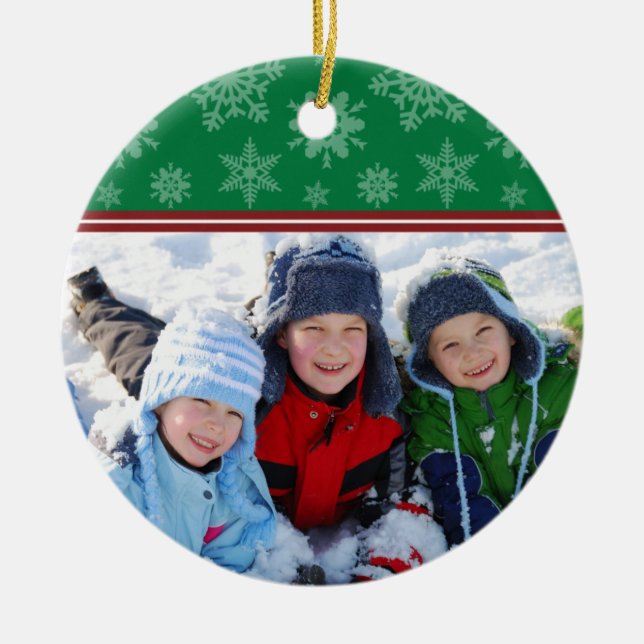 Ornamento de encargo del navidad de los copos de (Frente)