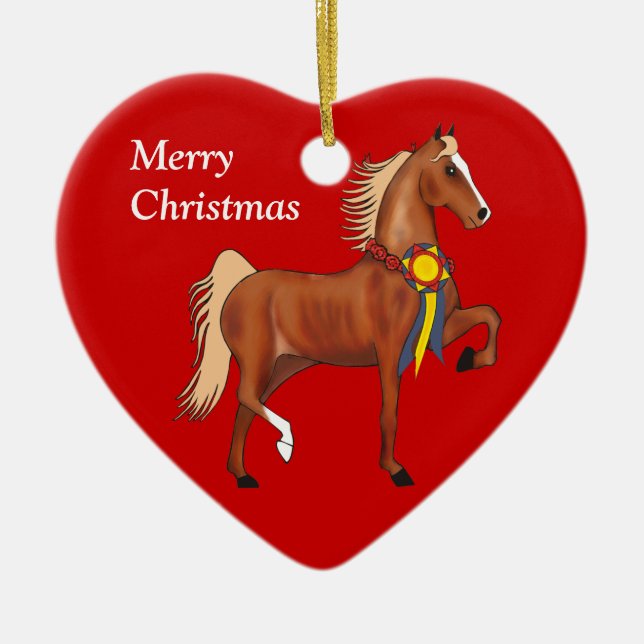 Ornamento de encargo del navidad de Saddlebred del (Frente)