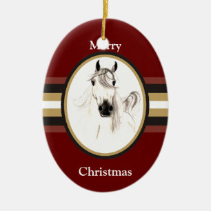 Ornamento de encargo del navidad del caballo árab