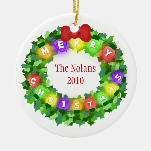 Ornamento de encargo del navidad del nombre y del (Frente)