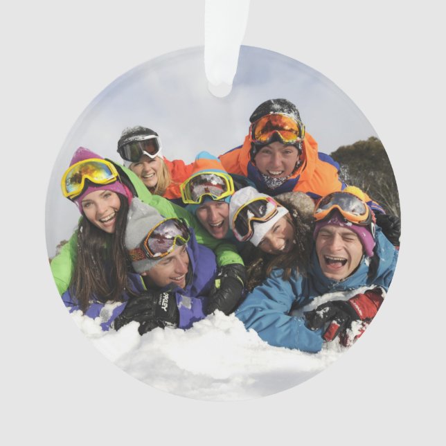 Ornamento de encargo personalizado de la foto del (Anverso)