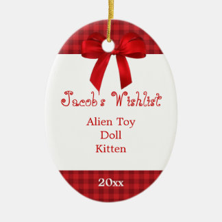Ornamento de encargo rojo de Wishlist
