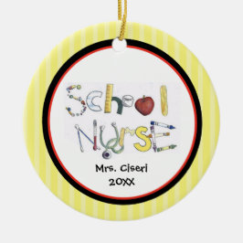 Ornamento de enfermera escolar adorable
