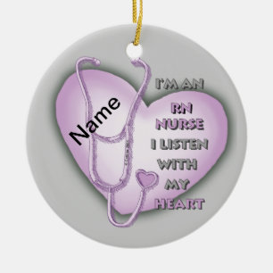 Ornamento de enfermera RN de Purple Heart