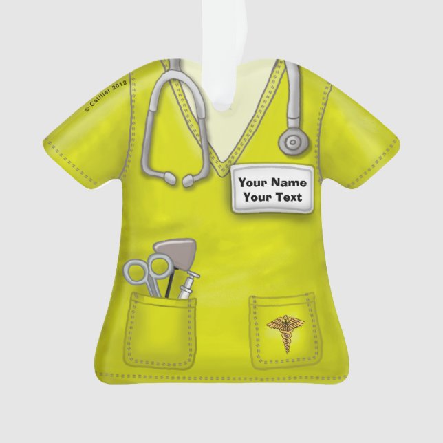 Ornamento de enfermería amarilla (Anverso)