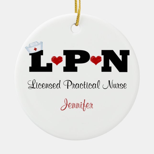 Ornamento de enfermería de LPN personalizado (Frente)