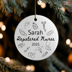 Ornamento de enfermería personalizado 2025,Persona