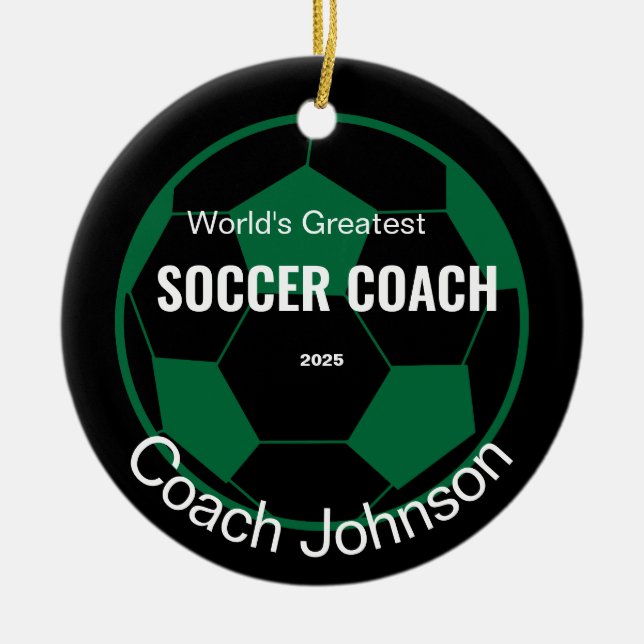 Ornamento de entrenador de fútbol personalizado (Frente)