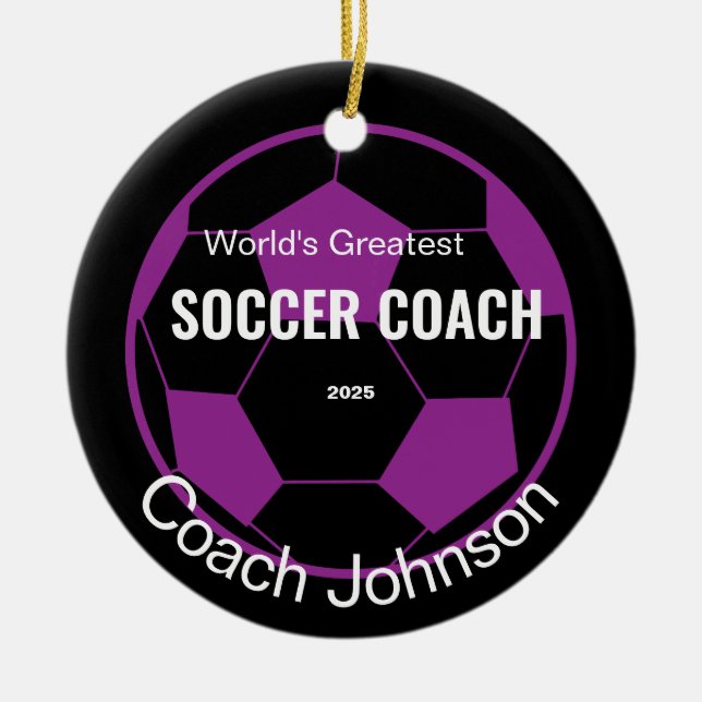 Ornamento de entrenador de fútbol personalizado (Frente)