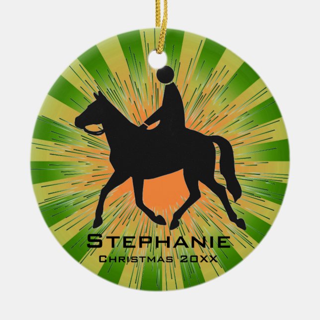Ornamento de equitación personalizado (Frente)