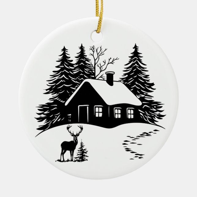 Ornamento de escena de invierno (Frente)
