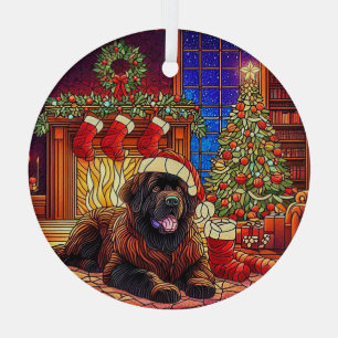 Ornamento de escena de Navidades de noticias marro