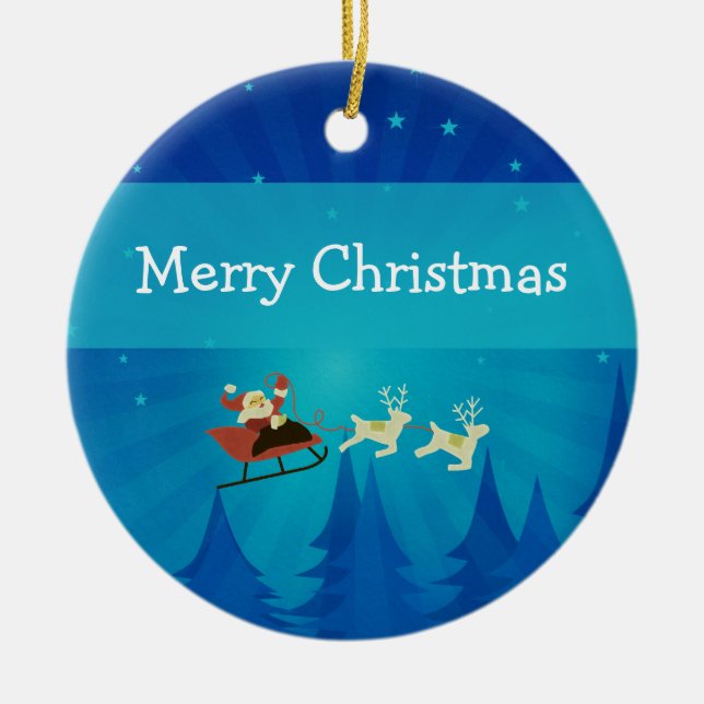 Ornamento de escena de Santa Invierno (Frente)