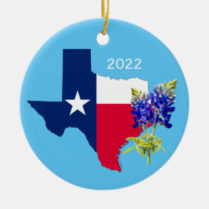 Ornamento de esquema de Texas y Bluebonnets