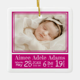 Ornamento de estadísticas de natalidad de foto beb