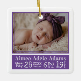 Ornamento de estadísticas de natalidad de foto beb