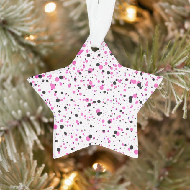 Ornamento de estrella acrílica de punto de polka (Árbol)