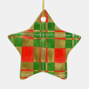 Ornamento de estrella cerámica MAC GREGOR TARTAN