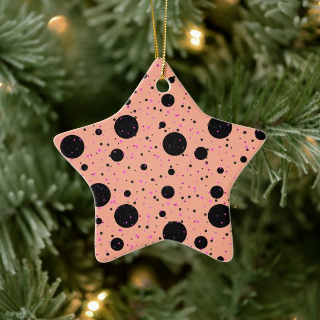Ornamento de estrella de cerámica Polka Dot (Árbol)