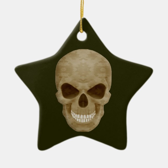 Ornamento de estrella de cráneo de camuflaje (Frente)