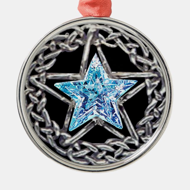 Ornamento de estrella de cristal de Pentagram (Frente)