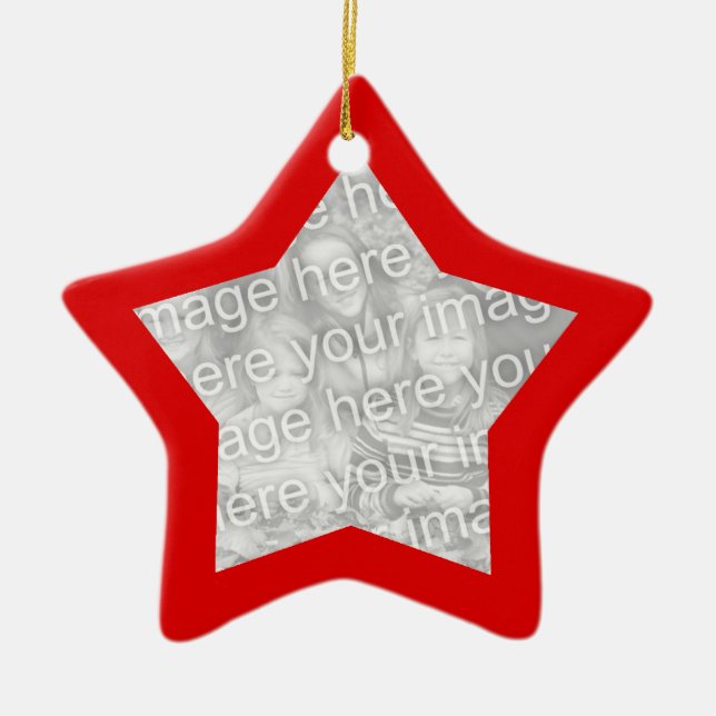 Ornamento de estrella de cuadro rojo (Frente)