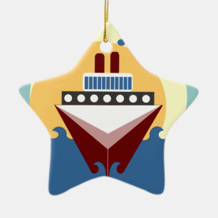 Ornamento de estrella de doble cara de crucero Sun
