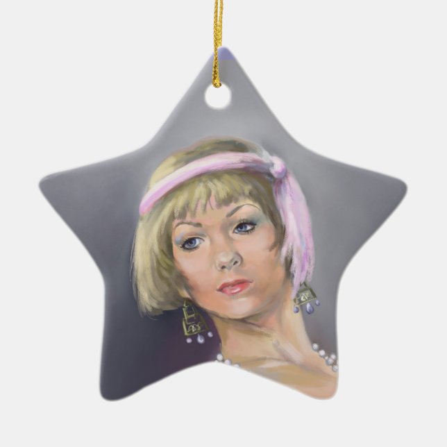 Ornamento de estrella de flapper de primavera (Frente)