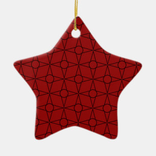 Ornamento de estrella de funk vintage, rojo oscuro